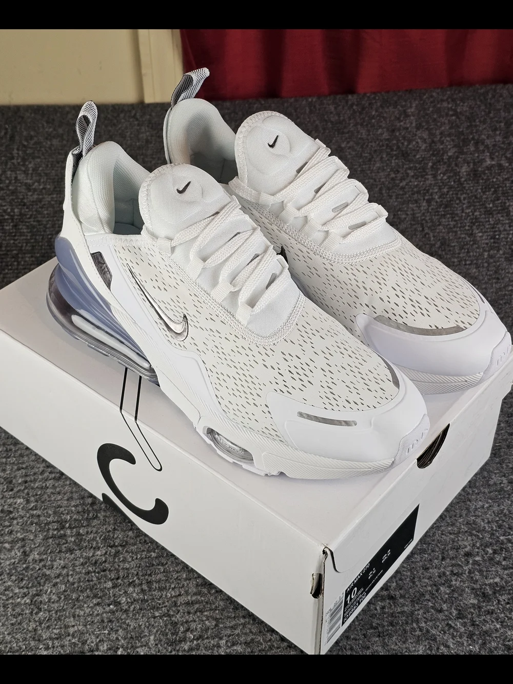 Nike Air Max 270 React White/bark Gray new Various Sizes New